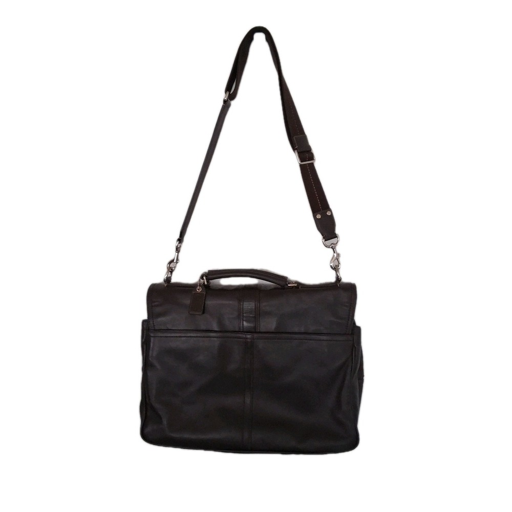 Vtg Coach F70096 Thompson Brown Leather Messenger Briefcase Laptop Bag Restored - Picture 3 of 16